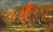 charles le roux, Edge of the Woods;Cherry Trees in Autumn